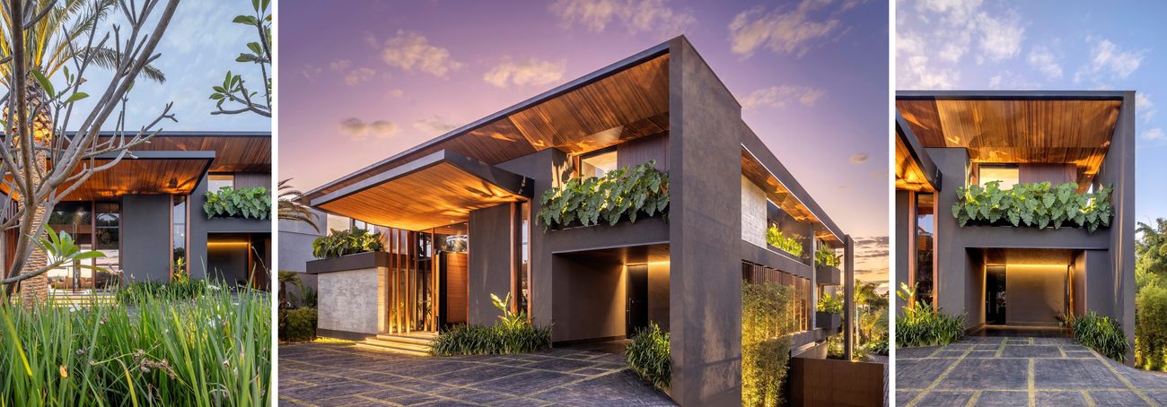 Casa contemporânea em Brasília ganha jardim tropical denso: entenda como a vegetação preserva vista e privacidade da residência