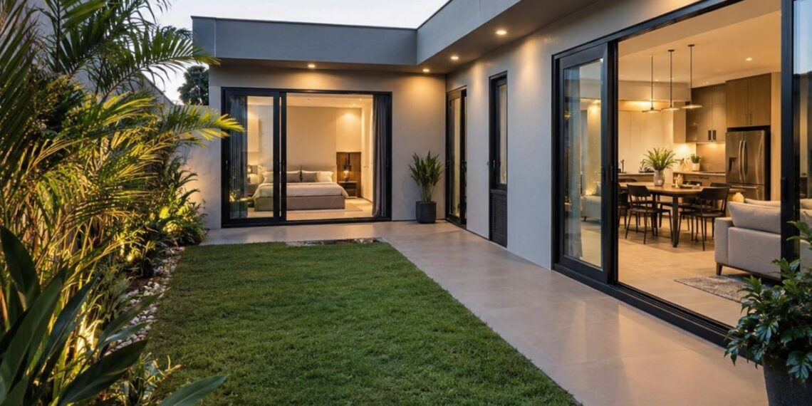 Planta em L vira aposta de arquitetos em terrenos estreitos e resolve luz, ventilação e privacidade de uma vez