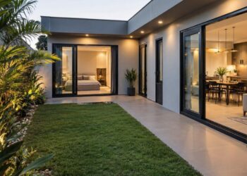 Planta em L vira aposta de arquitetos em terrenos estreitos e resolve luz, ventilação e privacidade de uma vez