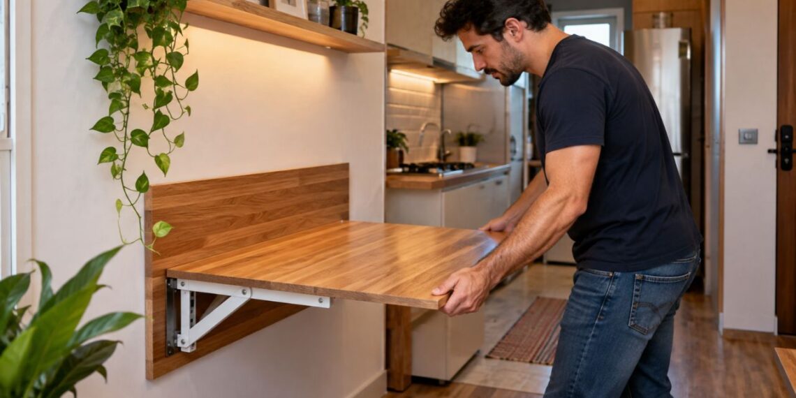 Mesa dobrável de parede ganha espaço em casas pequenas: veja como montar sem perder circulação