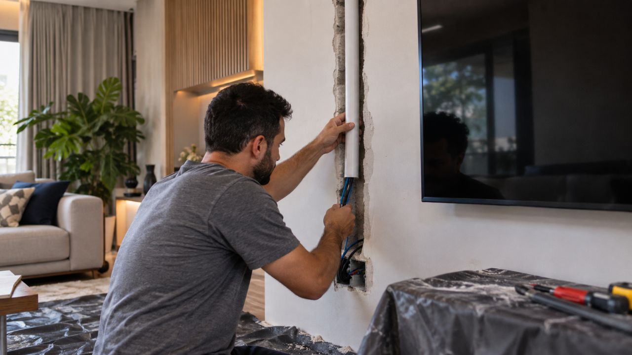 Painel de TV para sala está com os dias contados: veja as duas técnicas que escondem os fios sem precisar dele