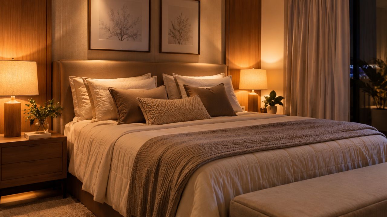 Quarto chique tem 3 elementos em comum: veja o que muda a percepção de luxo no ambiente sem gastar muito