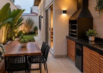 Quintal pequeno pode ter área gourmet mesmo em espaços compactos: veja como aproveitar cada canto da lateral da casa