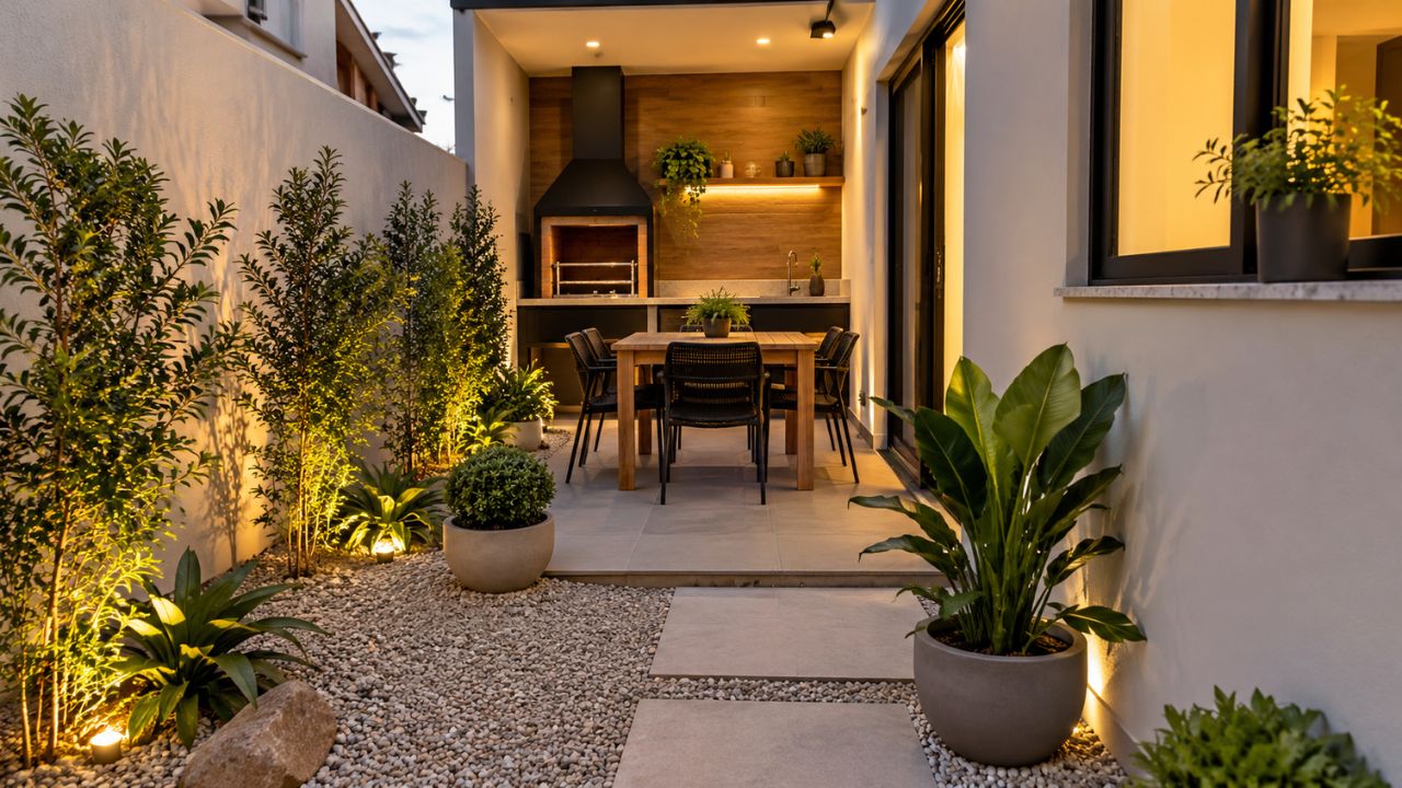 Quintal pequeno pode ter área gourmet mesmo em espaços compactos: veja como aproveitar cada canto da lateral da casa