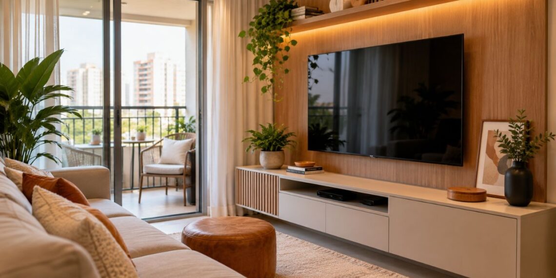 Decorar um rack exige mais estratégia do que parece: veja os detalhes que evitam uma sala visualmente carregada