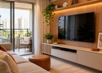 Decorar um rack exige mais estratégia do que parece: veja os detalhes que evitam uma sala visualmente carregada