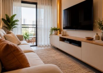 Rack para sala pequena: por que o modelo errado deixa o ambiente ainda mais apertado?