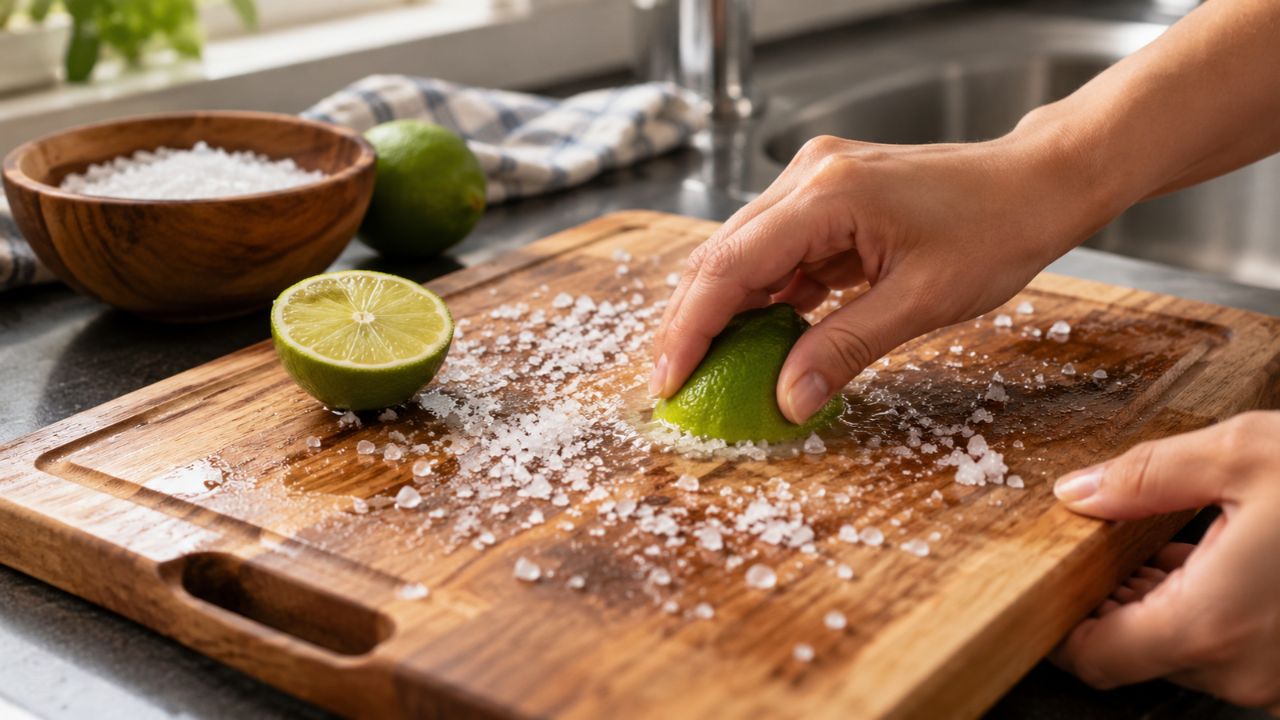 Esfregar limão com sal grosso na tábua de carne funciona mesmo? Entenda a reação na madeira