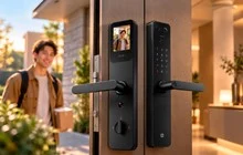 Fechadura inteligente da Xiaomi chega com tela embutida e câmera que filma quem toca a campainha