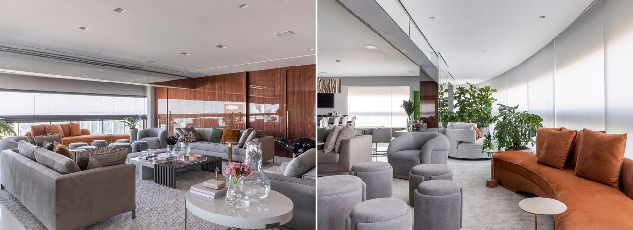 Living na varanda e sofás curvos ganham espaço nos projetos: veja como a arquitetura cria ambientes para receber bem