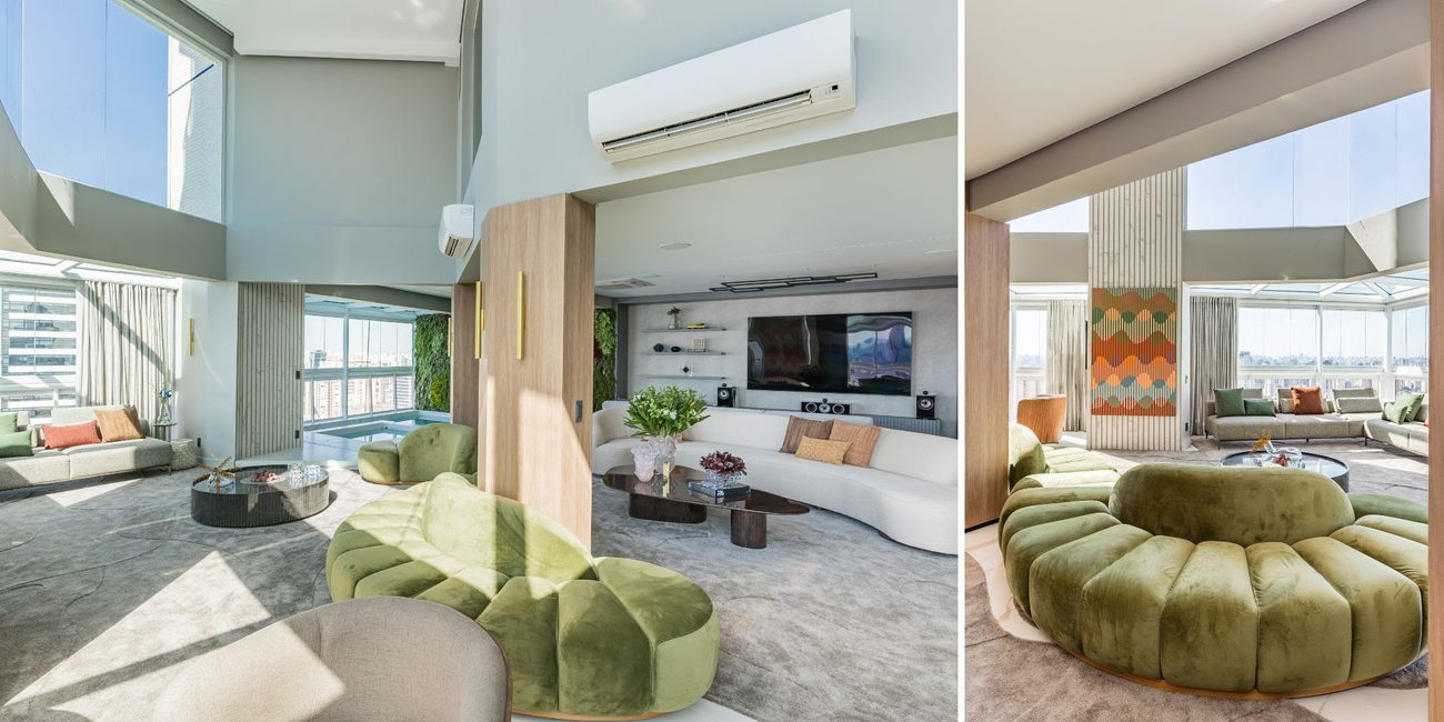Living na varanda e sofás curvos ganham espaço nos projetos: veja como a arquitetura cria ambientes para receber bem