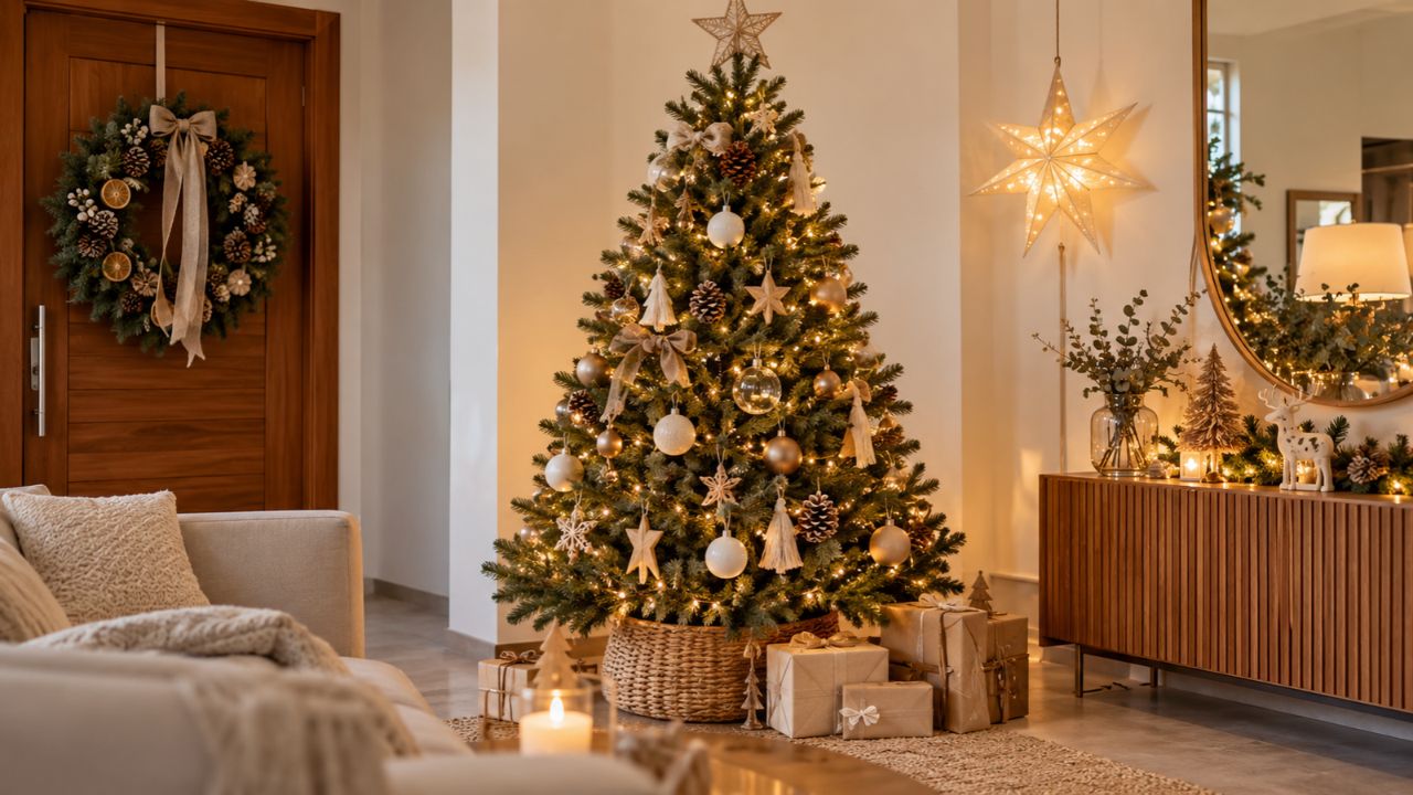 Árvore de Natal minimalista ganha força entre decoradores: veja como montar com poucos enfeites e luz quente