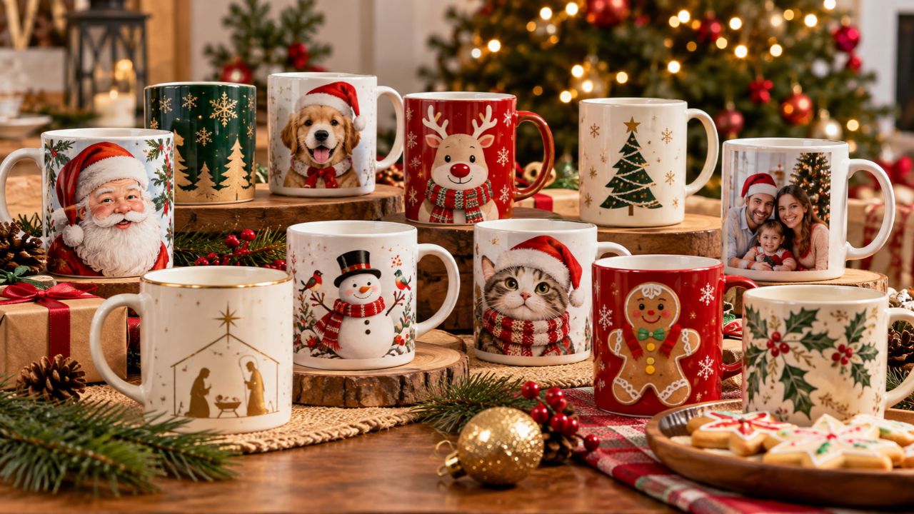 caneca de natal de pinheirinho
caneca de papai noel
Ideias de canecas de natal
