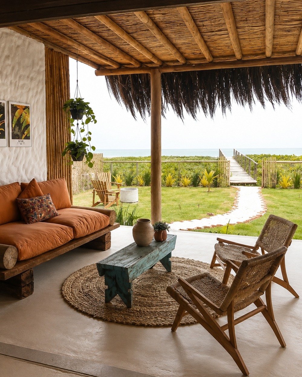 Casa de praia no extremo sul da Bahia troca o óbvio litorâneo pela taipa, pelo bambu e pela palha