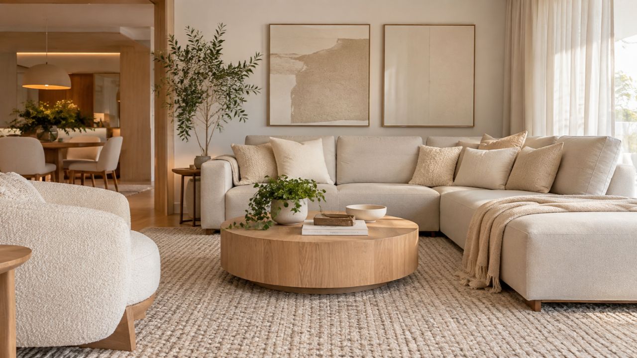 Casa neutra sai do óbvio com camadas de bege, off-white e branco; veja como ganhar profundidade sem perder a base clara