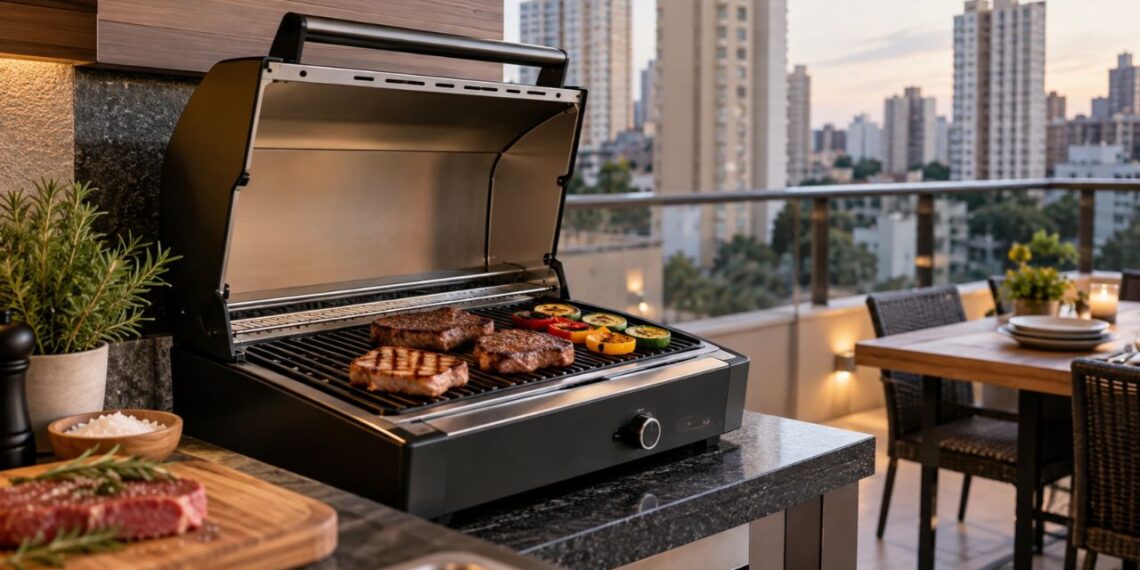 Síndico recebe reclamação por churrasco em apartamento e moradores encontram na churrasqueira sem fumaça uma saída dentro do regulamento