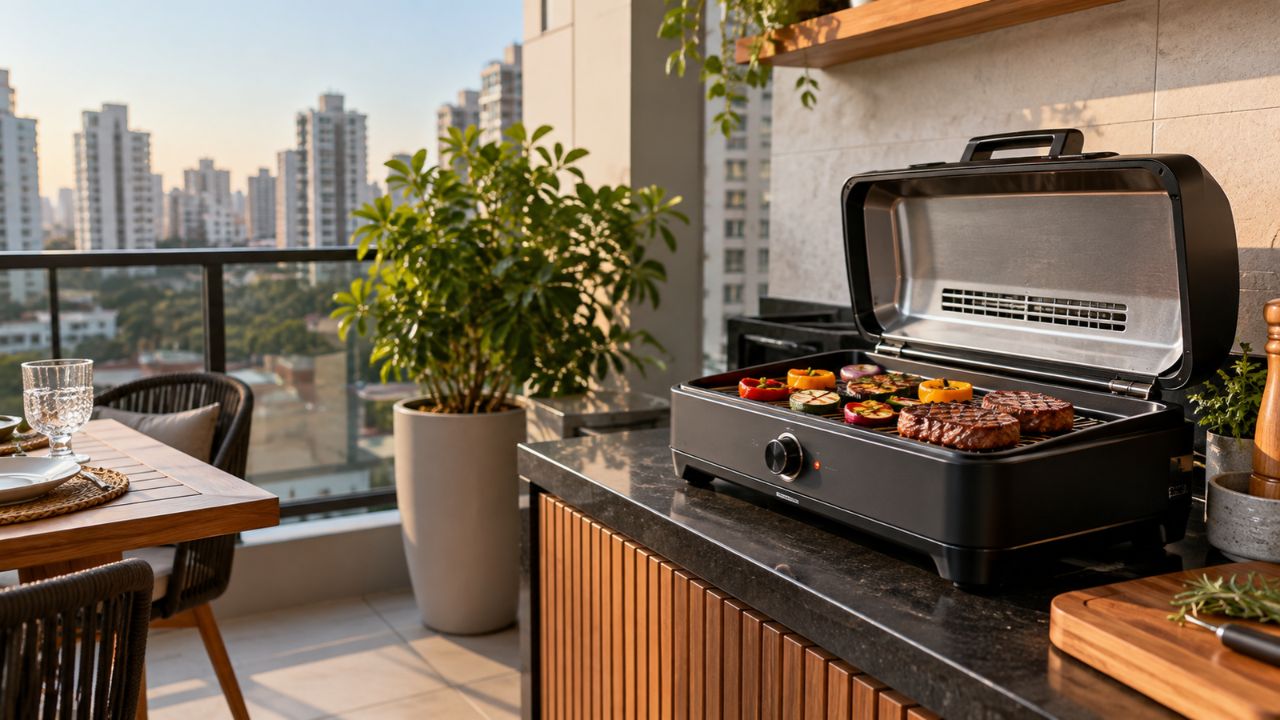 Síndico recebe reclamação por churrasco em apartamento e moradores encontram na churrasqueira sem fumaça uma saída dentro do regulamento