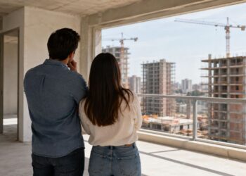Olhando construção de predios
