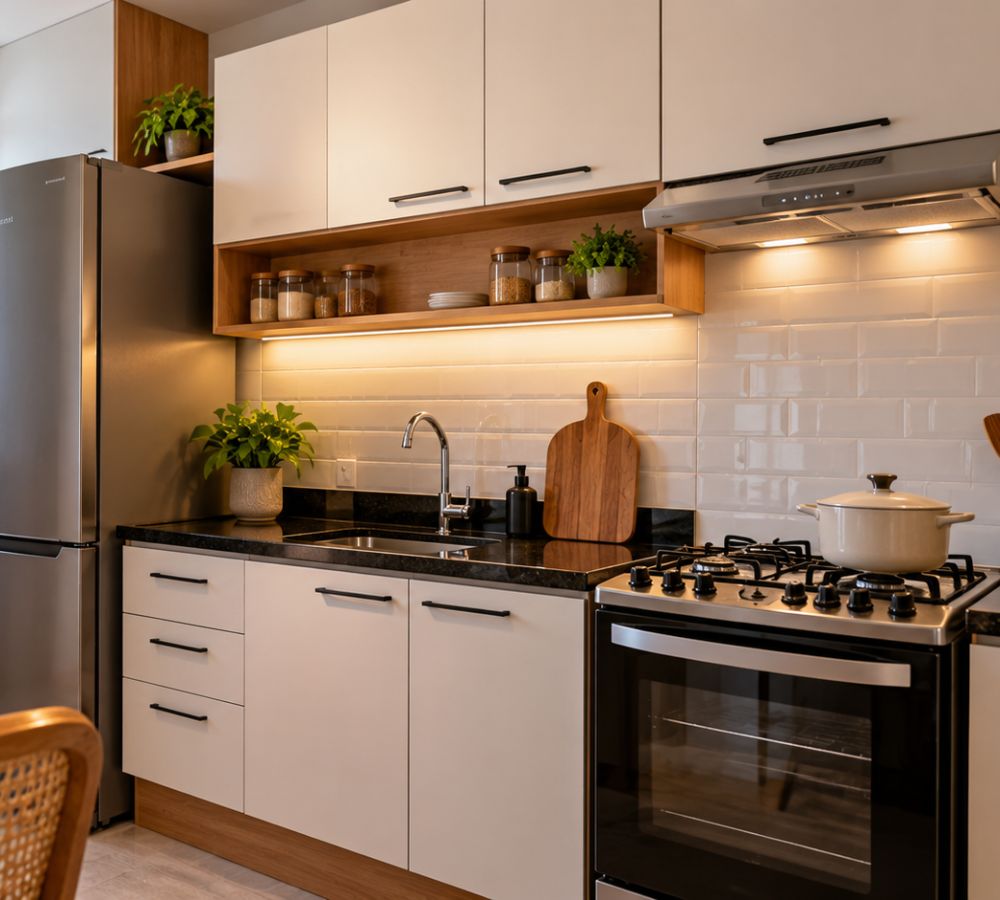 Armário de cozinha simples ou modulado: entenda a diferença de preço, durabilidade e espaço antes de reformar