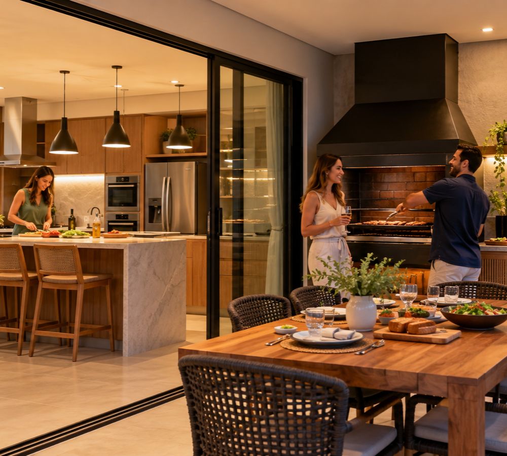 Cozinha gourmet ou cozinha com área gourmet, qual escolher para sua rotina?
