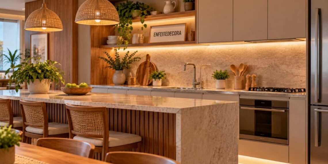 Cozinhas ganham visual mais aconchegante com o estilo soft kitchen; entenda a mudança e saiba aplicar em casa