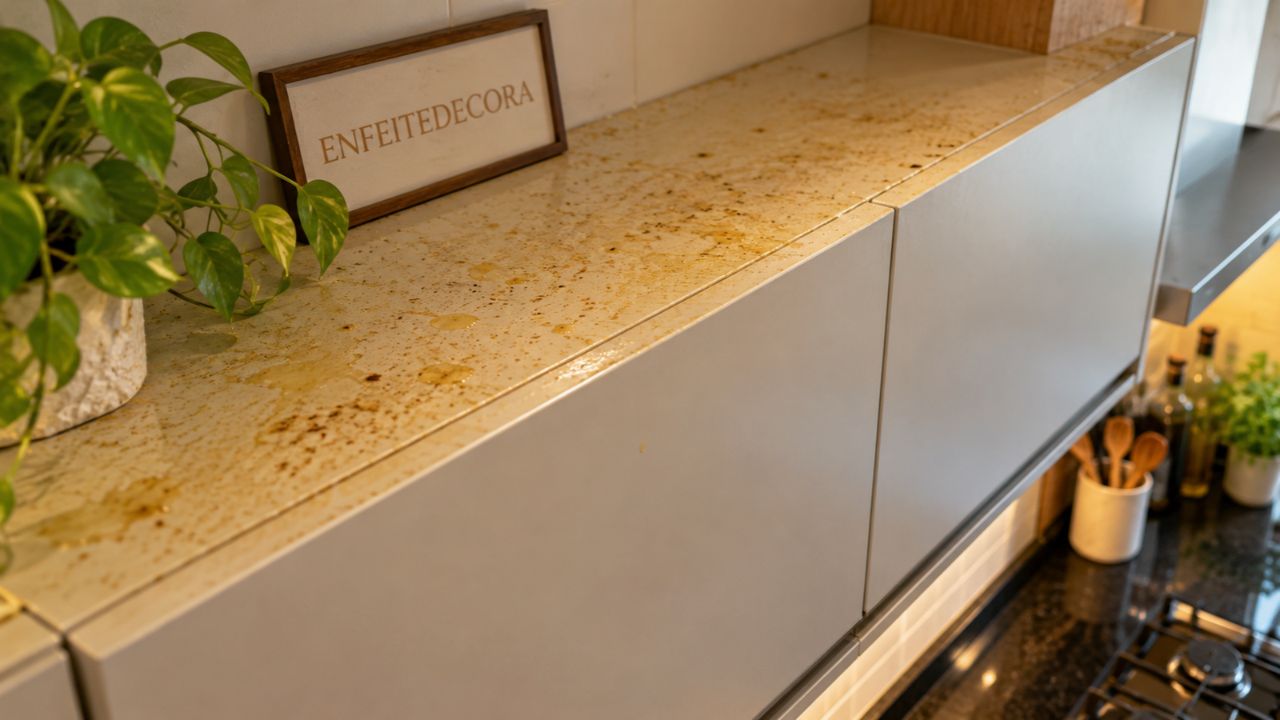 Existe um jeito de limpar a gordura do armário da cozinha sem esfregar? Testamos para saber