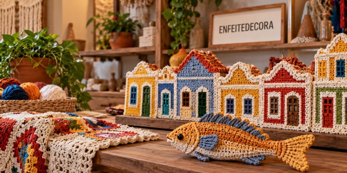 Crochê ganha as cores das casas do Seridó: artesãs do RN levam fachadas e um peixe do sertão para a semana de moda em São Paulo