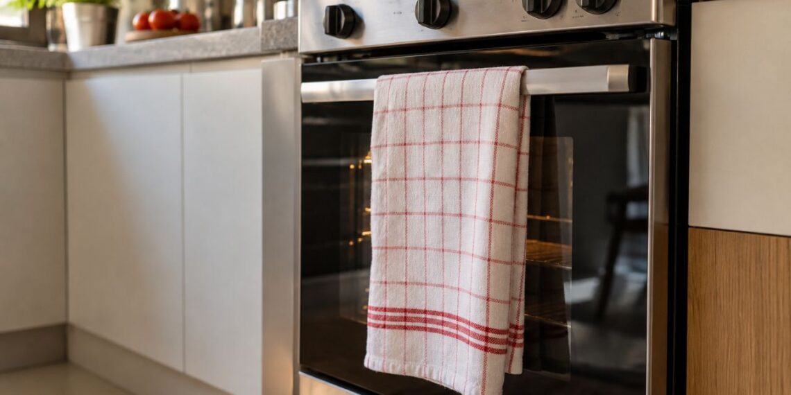 Afinal, pendurar o pano de prato na porta do forno faz mal?