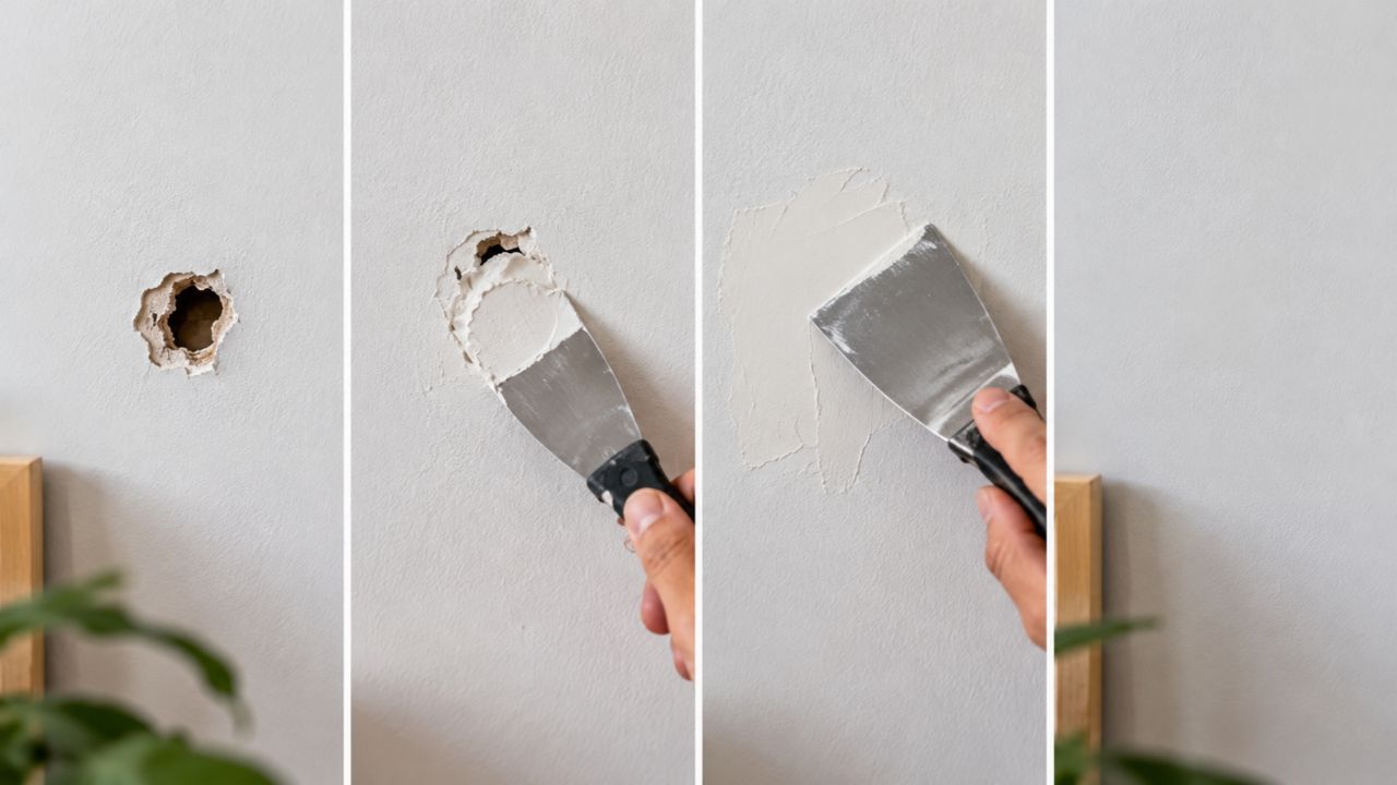 Como tapar buracos na parede sem sujeira: do giz de gesso à massa corrida, o que funciona de verdade