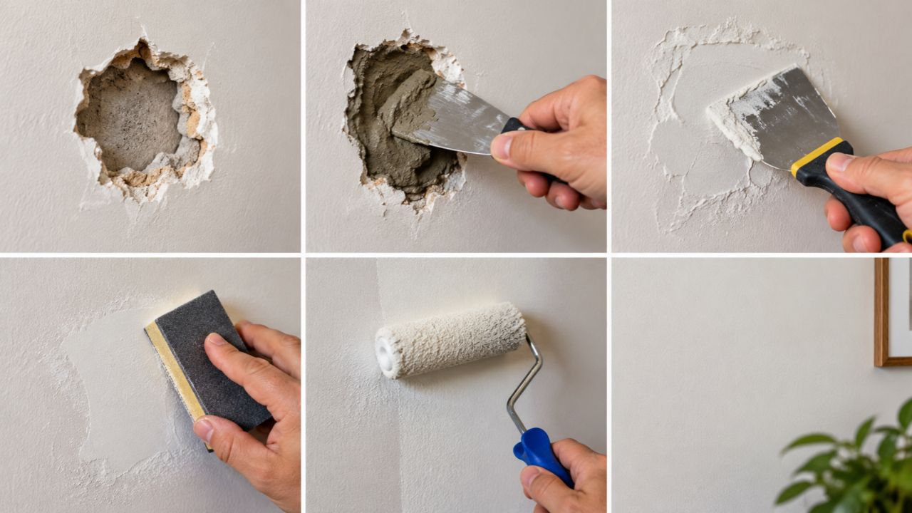 Como tapar buracos na parede sem sujeira: do giz de gesso à massa corrida, o que funciona de verdade