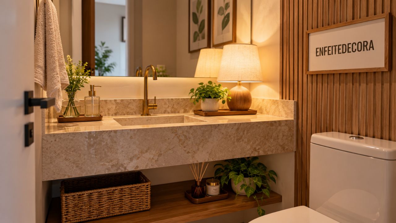 decoração de lavabo pequeno
Ideia de lavabo pequeno decorado
lavabo decorado com abajur