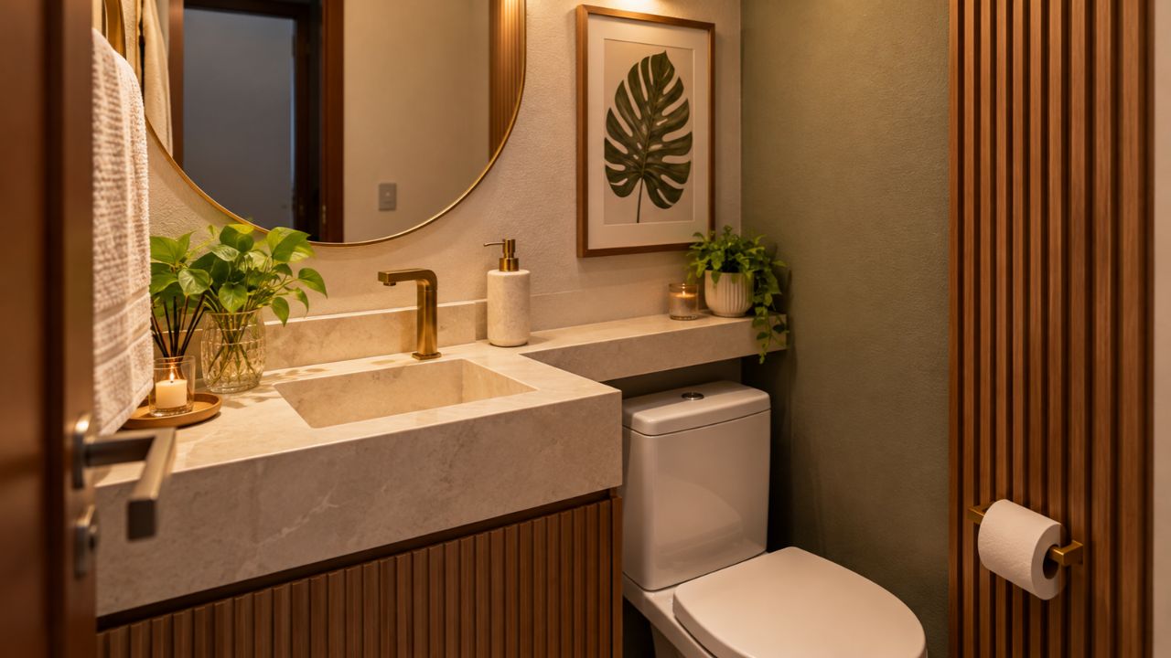 decoração de lavabo pequeno
Ideia de lavabo pequeno decorado
lavabo decorado com quadros