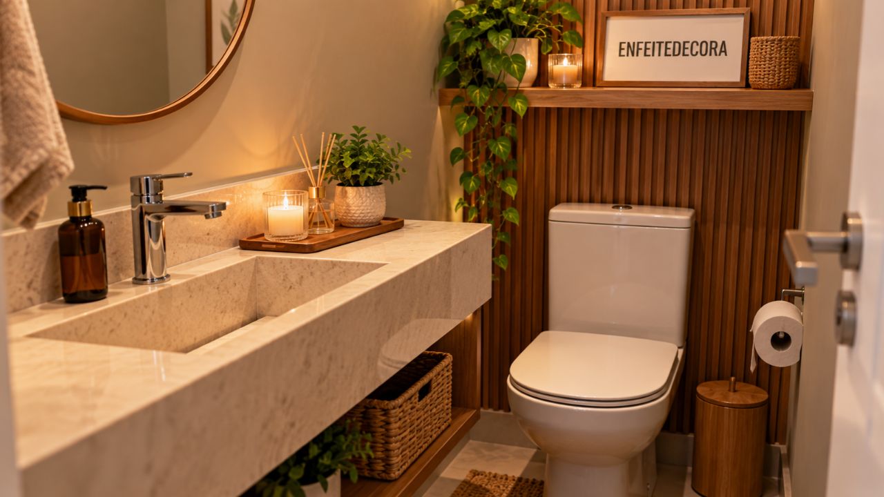 decoração de lavabo pequeno
Ideia de lavabo pequeno decorado
lavabo decorado com vela decorativa