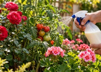 Fungicida natural com leite protege roseiras, tomateiros e gerânios do oídio nesta época do ano