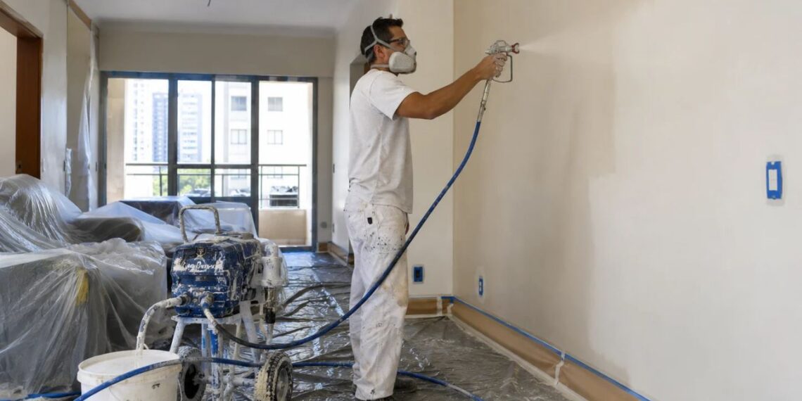 Máquina de pintar parede entra na reforma e muda o tempo gasto para cobrir toda a casa