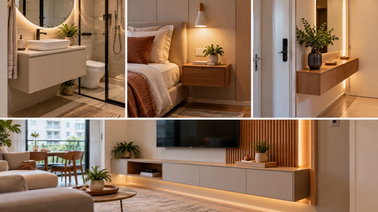 ideias para usar moveis suspensos no apartamento