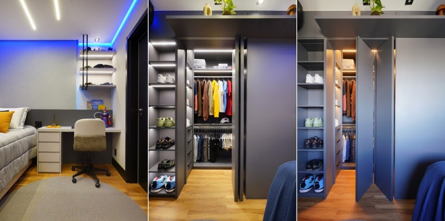 Integração de ambientes vira ponto alto de reforma em apartamento de 165 m²; veja como madeira e off white comandam a área social