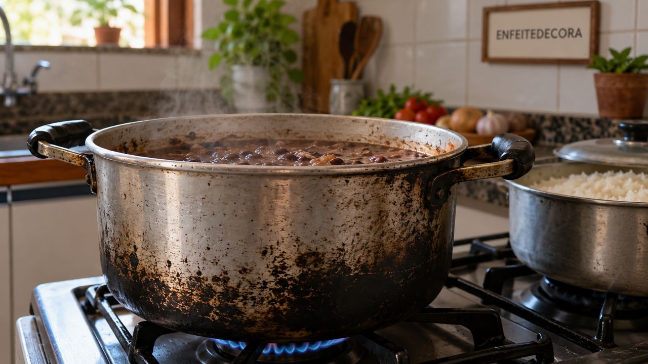 Dona de casa troca panela antiaderente pela panela de alumínio batido da avó e descobre por que o fundo marcado cozinha arroz e feijão de um jeito diferente