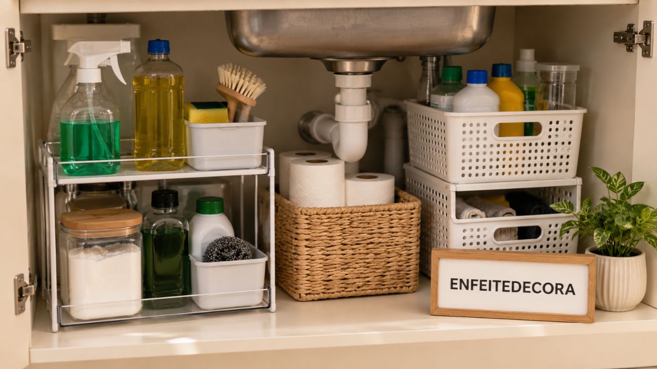 Veja como aproveitar o espaço debaixo da pia na cozinha e no banheiro sem fazer obra nem gastar muito