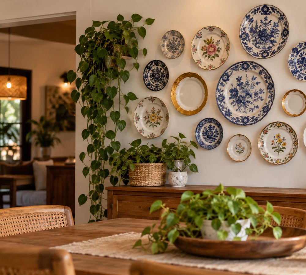 Pratos na parede voltam à decoração e substituem quadros em paredes de galeria