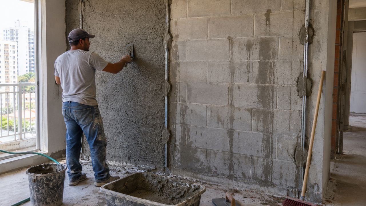 Você sabia que misturar areia fina e cal hidratada melhora o reboco? Veja por que pedreiros confiam nesse truque