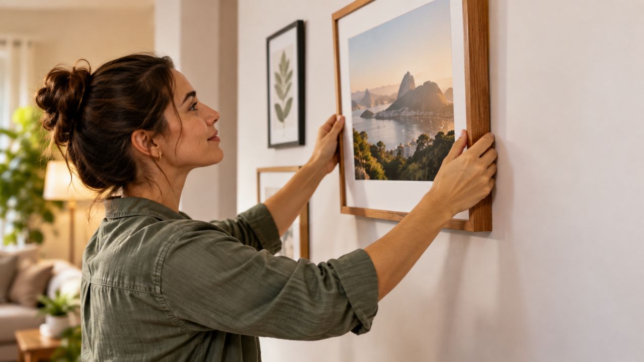Como colocar quadros na parede sem fazer furos