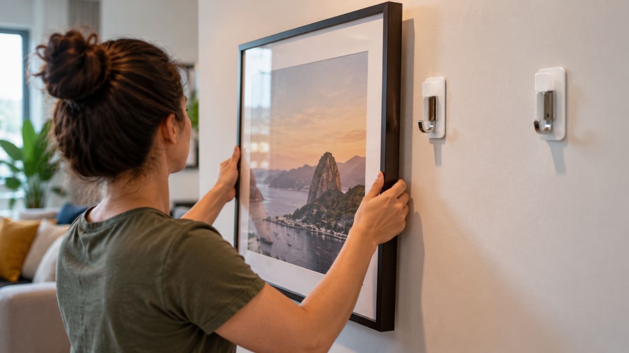 Como colocar quadros na parede sem fazer furos