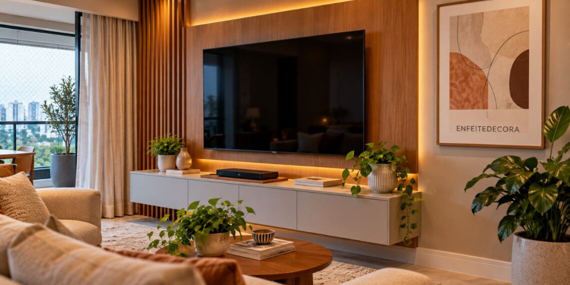 Quadro ao lado da TV pode funcionar na sala, mas exige uma regra que poucos projetos seguem