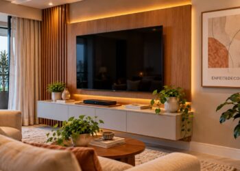 Quadro ao lado da TV pode funcionar na sala, mas exige uma regra que poucos projetos seguem