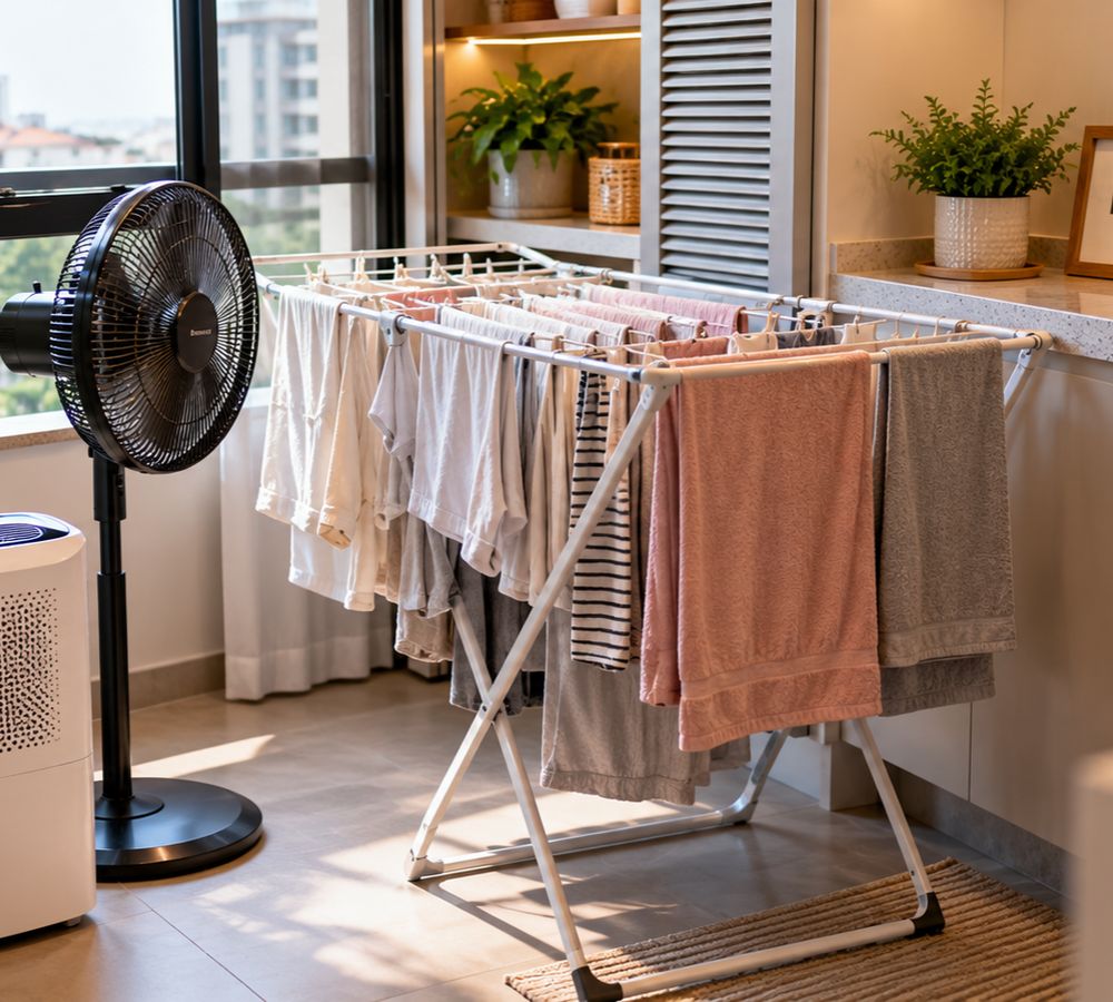 Por que a roupa seca dentro de casa fica com cheiro de mofo? O problema não é o ambiente, é o ar parado