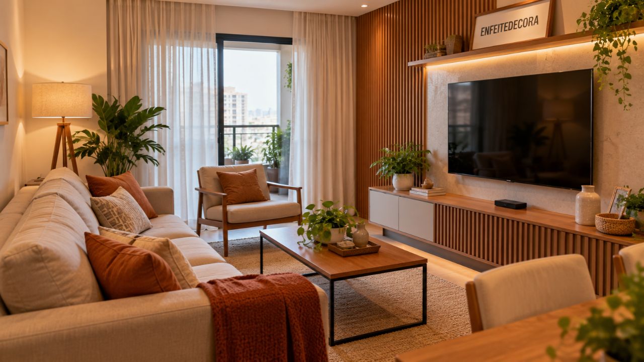 A configuração da sala de estar tem um erro comum de layout que empurra todo mundo para a televisão sem querer