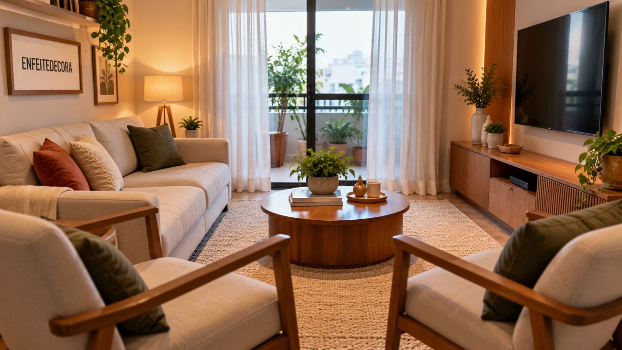 A configuração da sala de estar tem um erro comum de layout que empurra todo mundo para a televisão sem querer