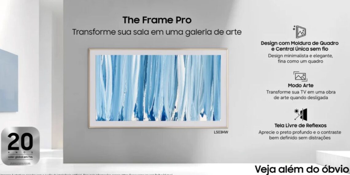 The Frame Pro é a nova TV-quadro da Samsung: veja como o modelo de 75 polegadas some na parede e ainda reproduz arte com fidelidade de cor