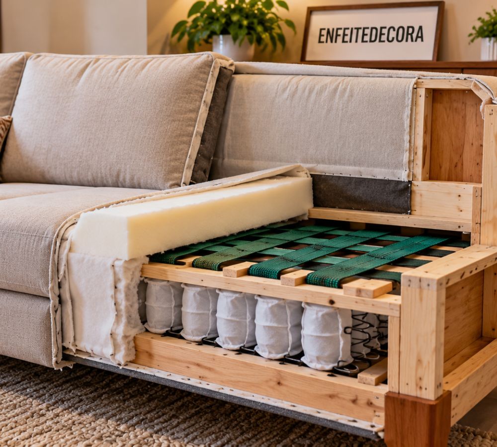 Foto de um sofa por dentro